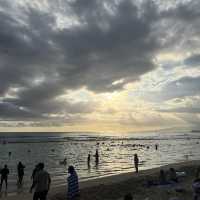 beautiful sunset at Waikiki beach 