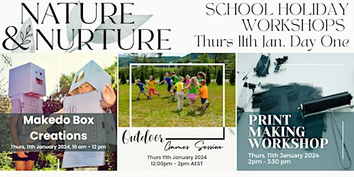 School Holiday Program - Day 1 - Makedo box creations / Print Making | Nature and Nurture - East Maitland Scout Hall