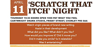 'SCRATCH THAT ITCH' NIGHT: An Audience led Scratch Night | Cartwright Drama Studio