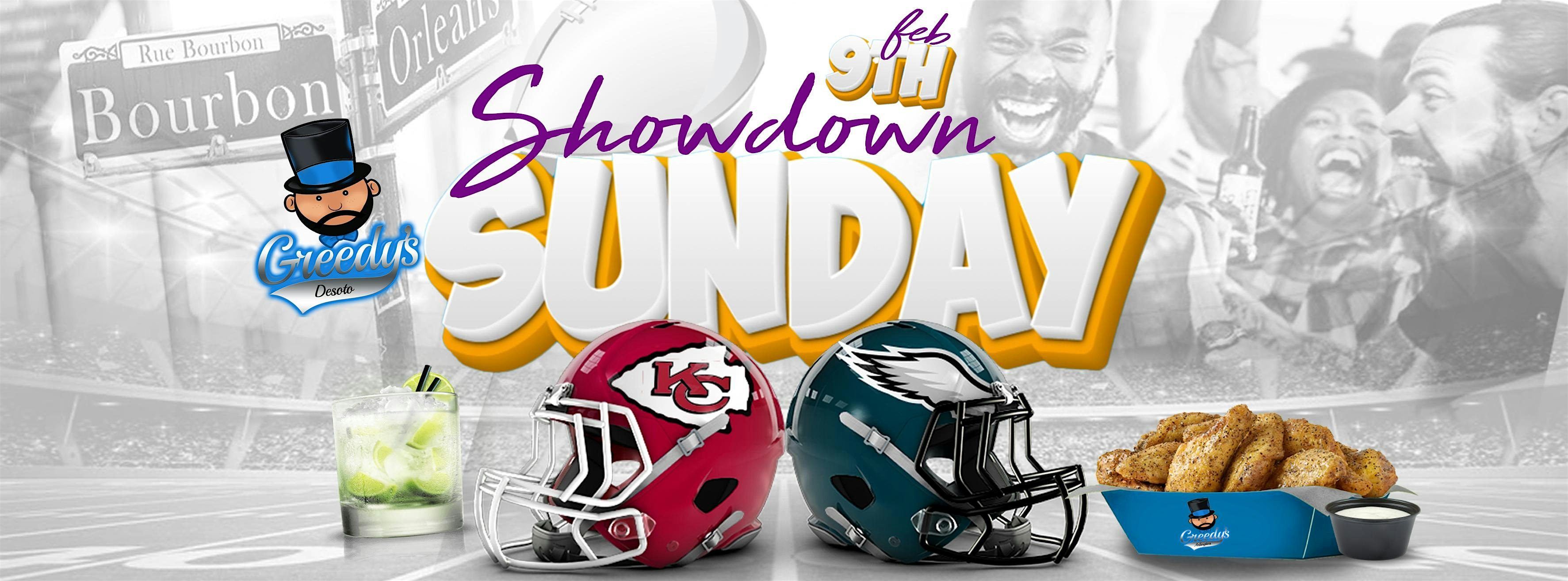 Showdown Sunday Super Bowl Watch Party @ Greedy's Desoto | Greedy's