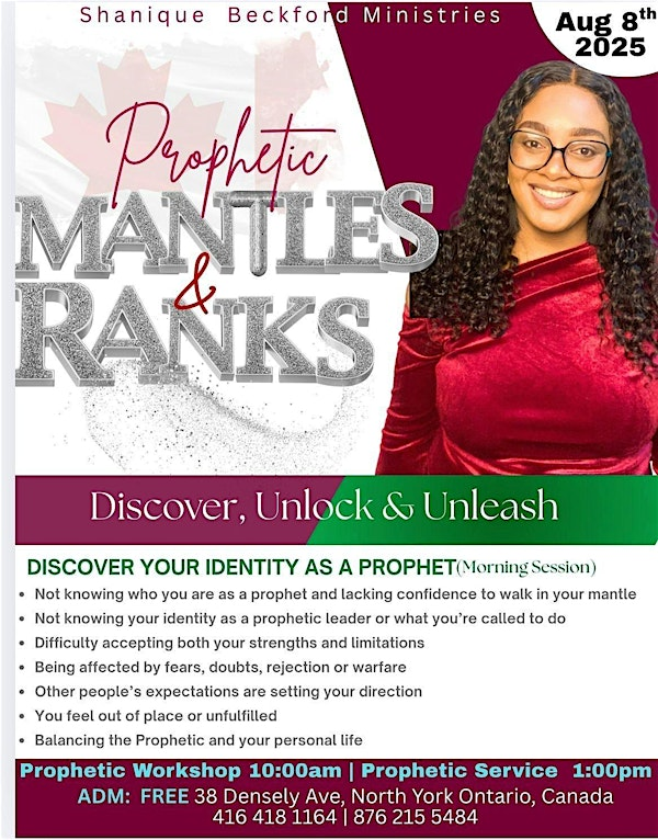 Prophetic Mantles & Ranks | 38 Densley Ave