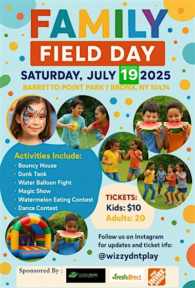 FAMILY FIELD DAY – Where Fun Runs in the Family! ‍‍‍‍♀️ | Barretto Point Park