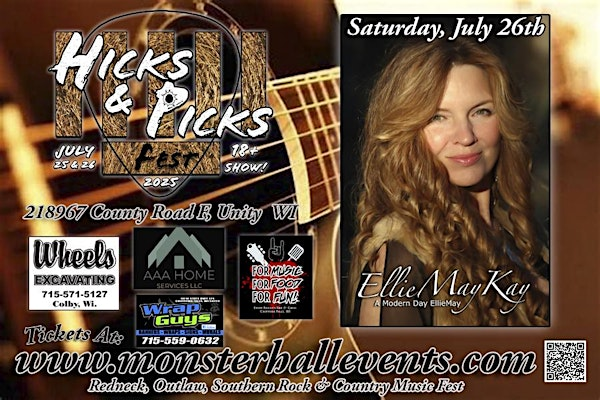 Hicks & Picks Fest Saturday, July 26 GA Ticket!    18+ Show! | Monster Hall Events