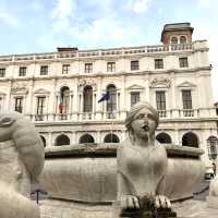 Stepping into the old square of Bergamo