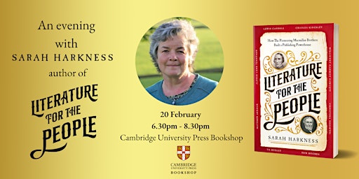 Literature for the People - author event with Sarah Harkness | Cambridge University Press Bookshop