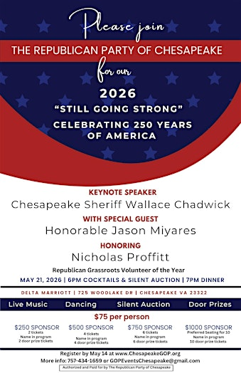 2026 "Still Going Strong" Annual Fundraising Dinner | Delta Hotels by Marriott Chesapeake Norfolk