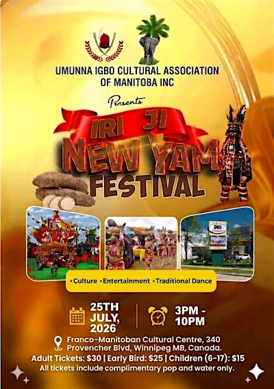 2026 Iri ji (New Yam) Festival - Umunna Igbo Cultural Association of Manito | Centre Culturel Franco-Manitobain