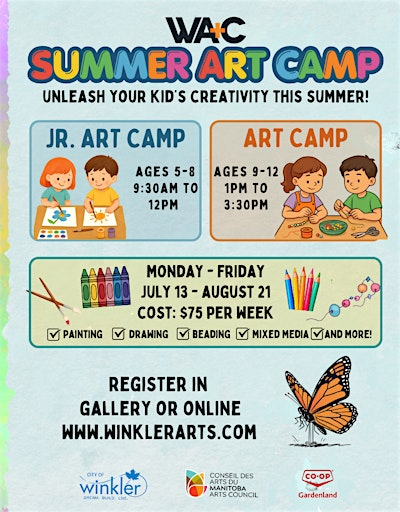 Summer Art Camp (Ages 9-12): August 10 - 14 | Winkler Arts & Culture