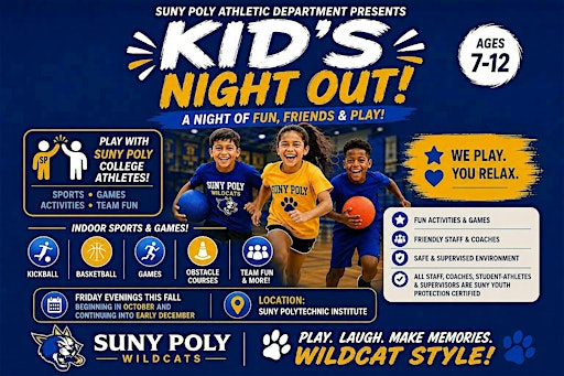 Kid's Night Out: 10/16 (Ages 7-12) | SUNY Polytechnic Institute