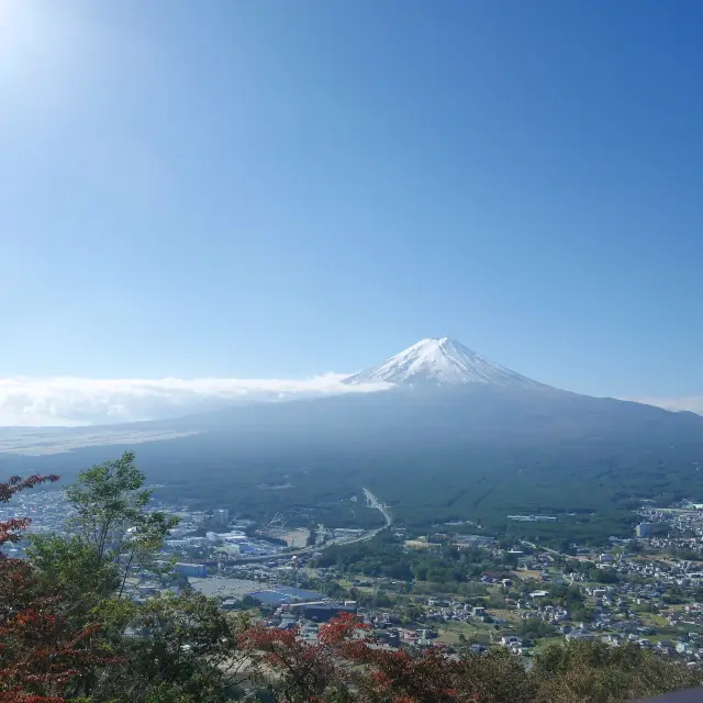 日本 山梨縣 天上山公園 一眼望盡富士山與河口湖美景