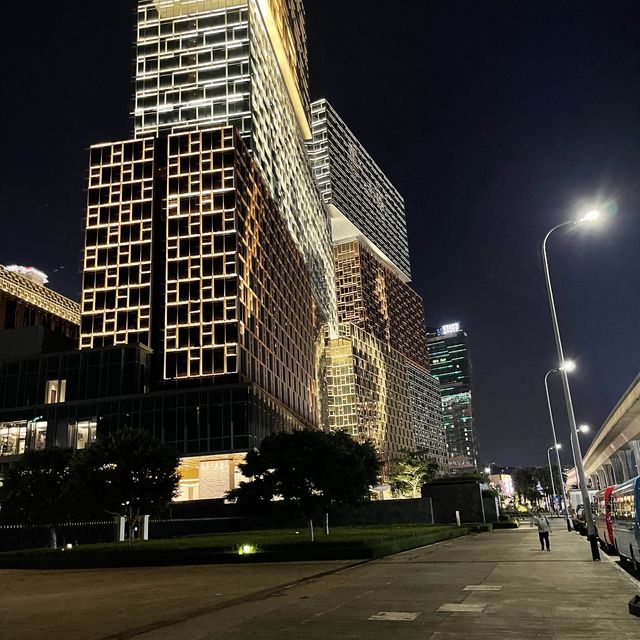 Night view building and street at Macao