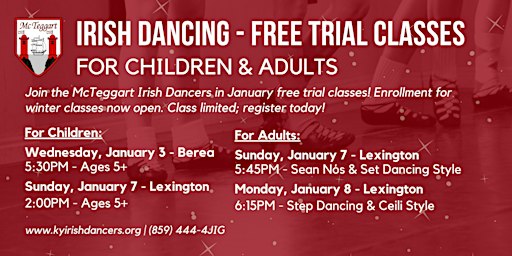 Irish Dance: Free Trial Classes for Children & Adults in Lexington | McTeggart Irish Dance Studio