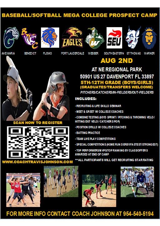 BASEBALL / SOFTBALL MEGA COLLEGE PROSPECT CAMP AUG 2ND | Northeast Regional Park