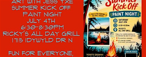 Art with Jess yxe Summer Kick Off paint night | Ricky's All Day Grill - Saskatoon