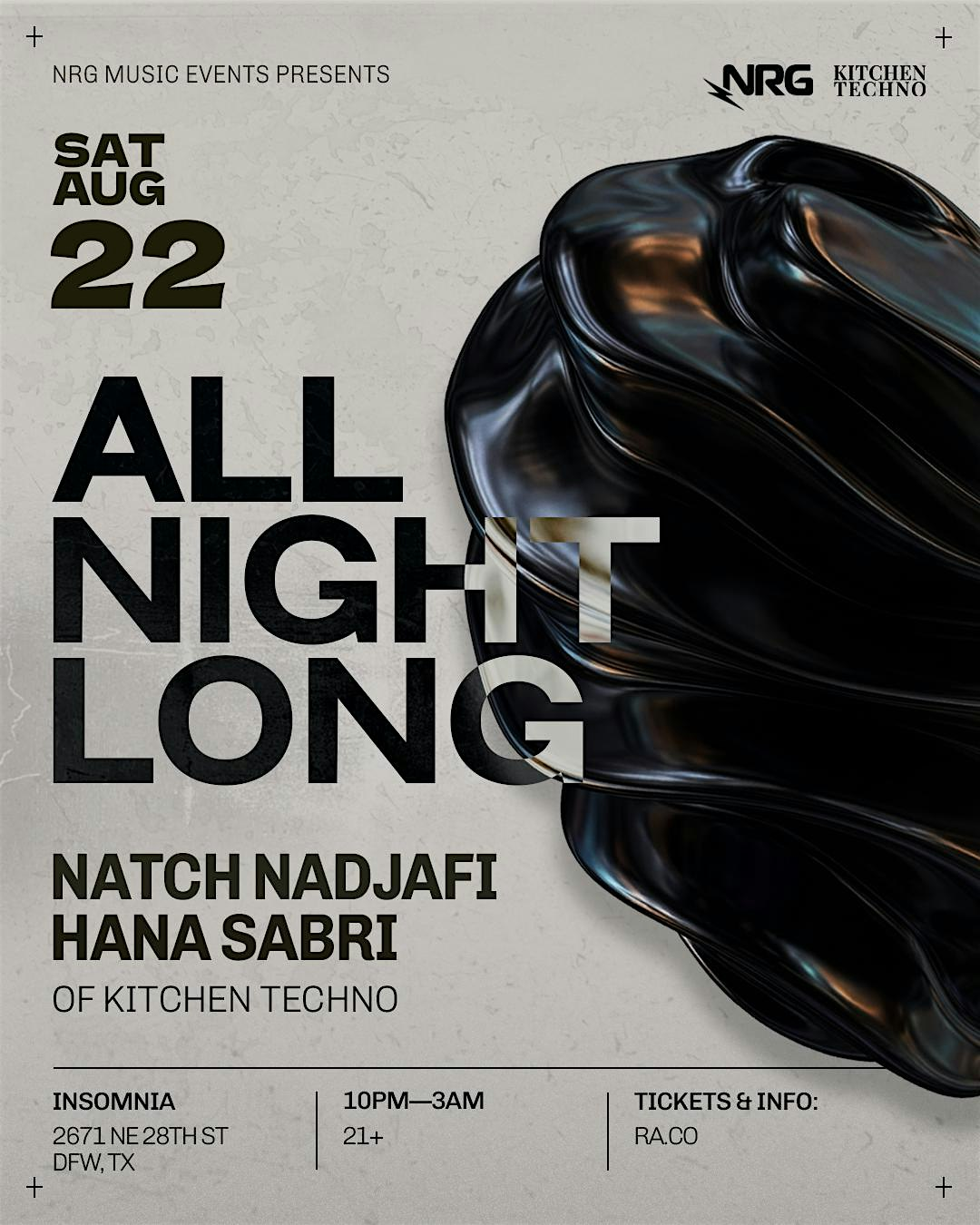 NRG PRESENTS: NATCH NADJAFI & HANA SABRI - ALL NIGHT LONG | 2671 NE 28th St