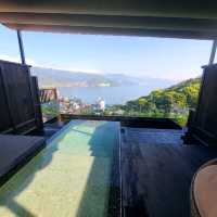 熱海を見下ろす絶景の景色、貸切露天風呂最高✨