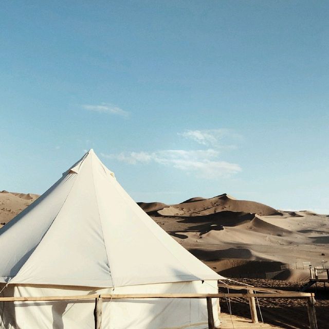 Sleeping in the dessert in Dunhuang