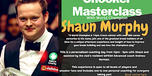 Snooker Masterclass with Shaun Murphy | Stratford Sports Club Ltd