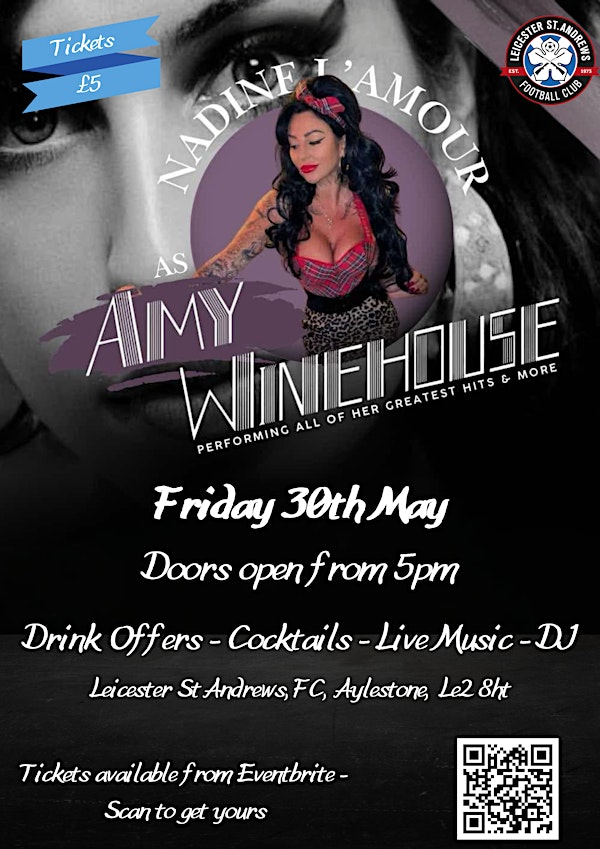 Nadine L'amour as Amy Winehouse | St Andrews Sports Club