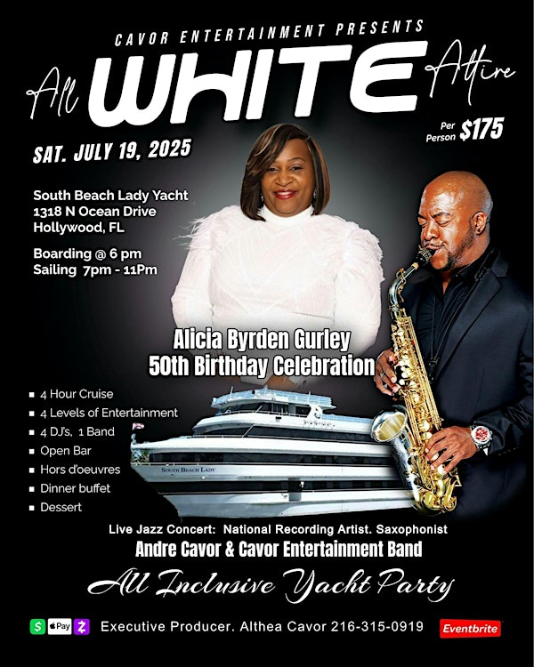 50th Birthday Yacht Celebration for Alicia Byrden Gurley | South Beach Lady Yacht Charter