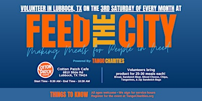 Feed The City Lubbock: Making Meals for People In Need | Cotton Patch Cafe