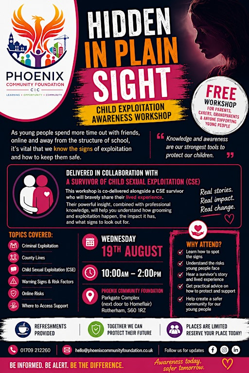 Hidden in Plain Sight Child Exploitation Awareness Workshop | S60 1RZ