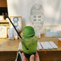 宇治抹茶クリームソーダ　ますだ茶舗