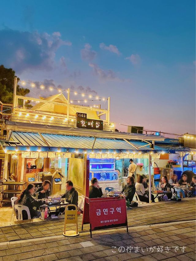 【釜山・多大浦】夕日の名所🧡雰囲気満点の海岸屋台で韓国料理🇰🇷