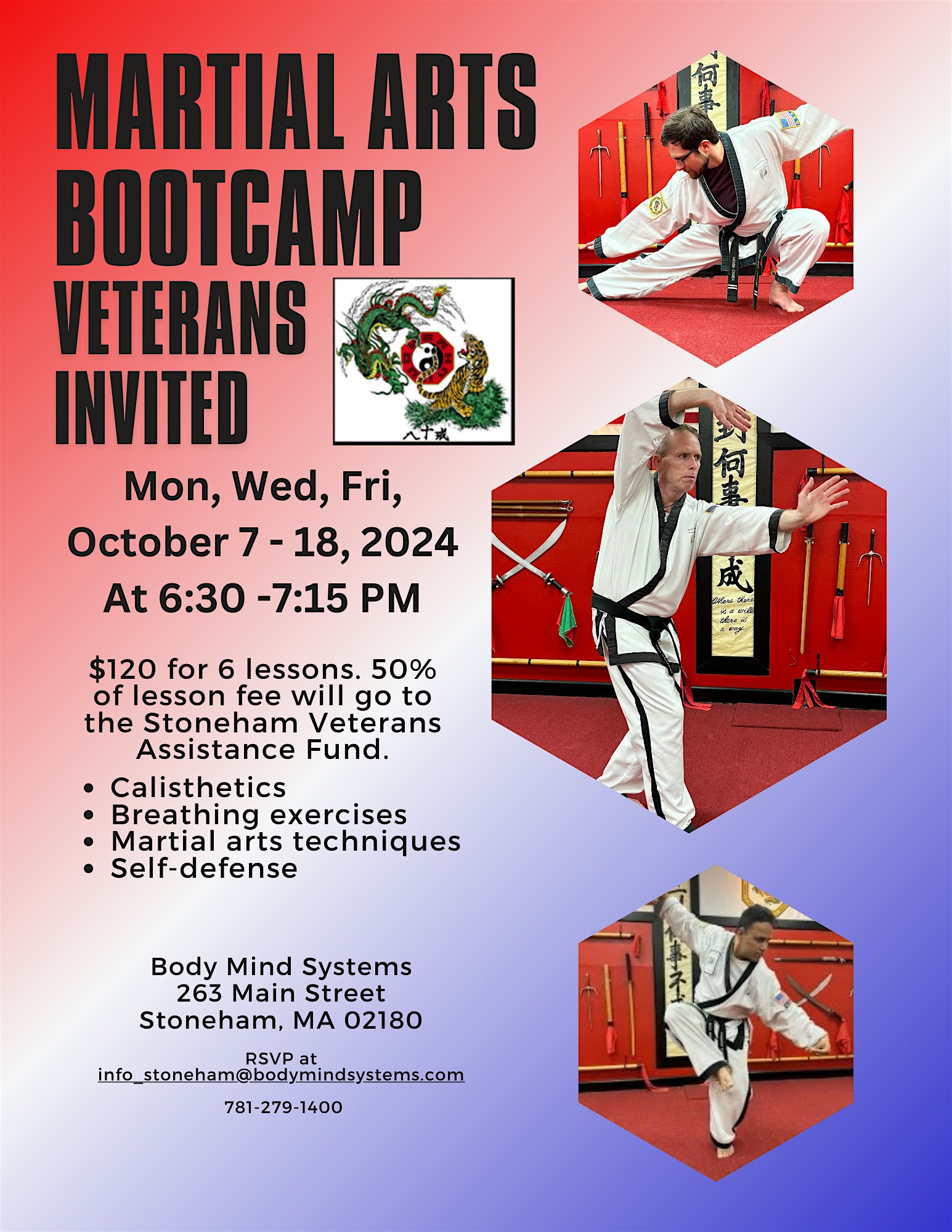 Martial Arts Bootcamp, Veterans Invited and Fundraiser | 263 Main St
