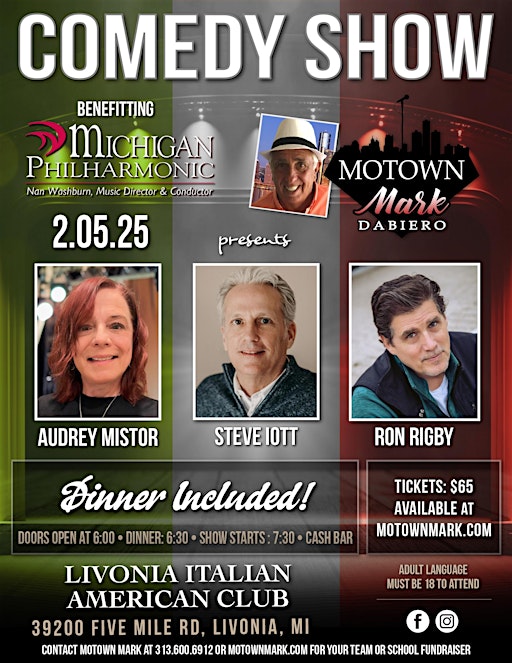 Motown Mark's Comedy Night with Dinner in Livonia! | Italian American Banquet & Conference Center