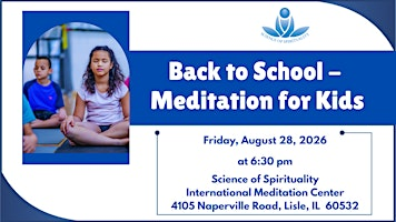 Back to School - Meditation for Kids | Science of Spirituality International Meditation Center
