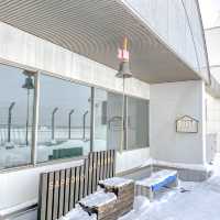 真冬の丘珠空港の展望台