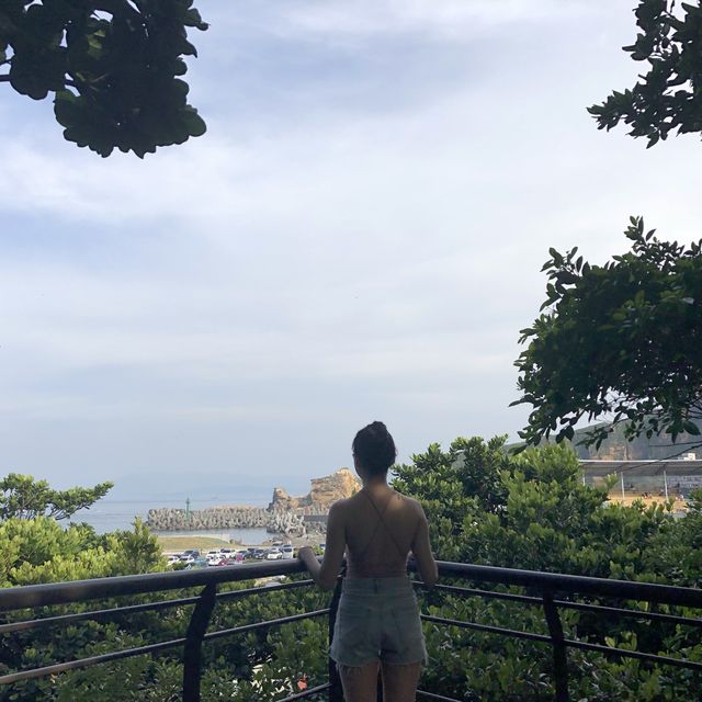 여왕머리바위를 볼 수 있는 대만 예류지질공원 