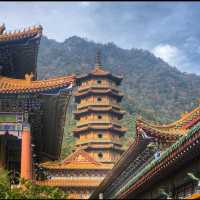 Beautiful Pagoda and temple at Tianmushan 