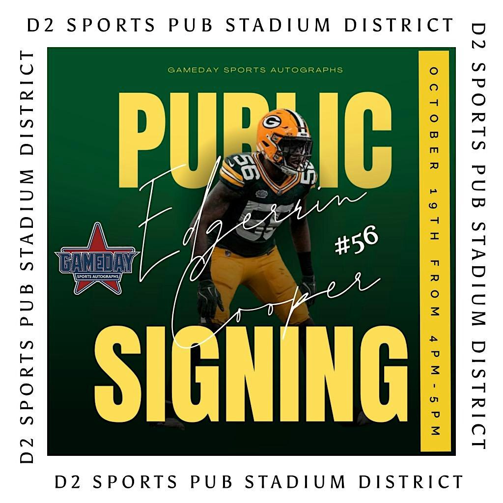 Edgerrin Cooper Green Bay Packers Public Signing | D2 Sports Pub Stadium District