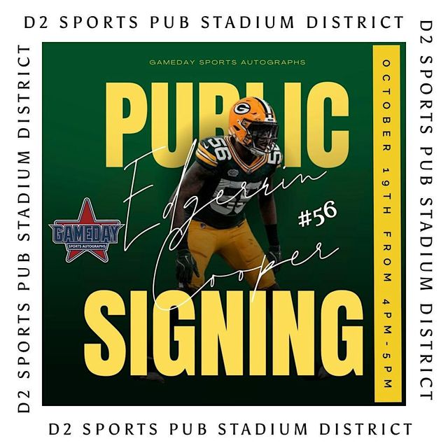 Edgerrin Cooper Green Bay Packers Public Signing | D2 Sports Pub Stadium District