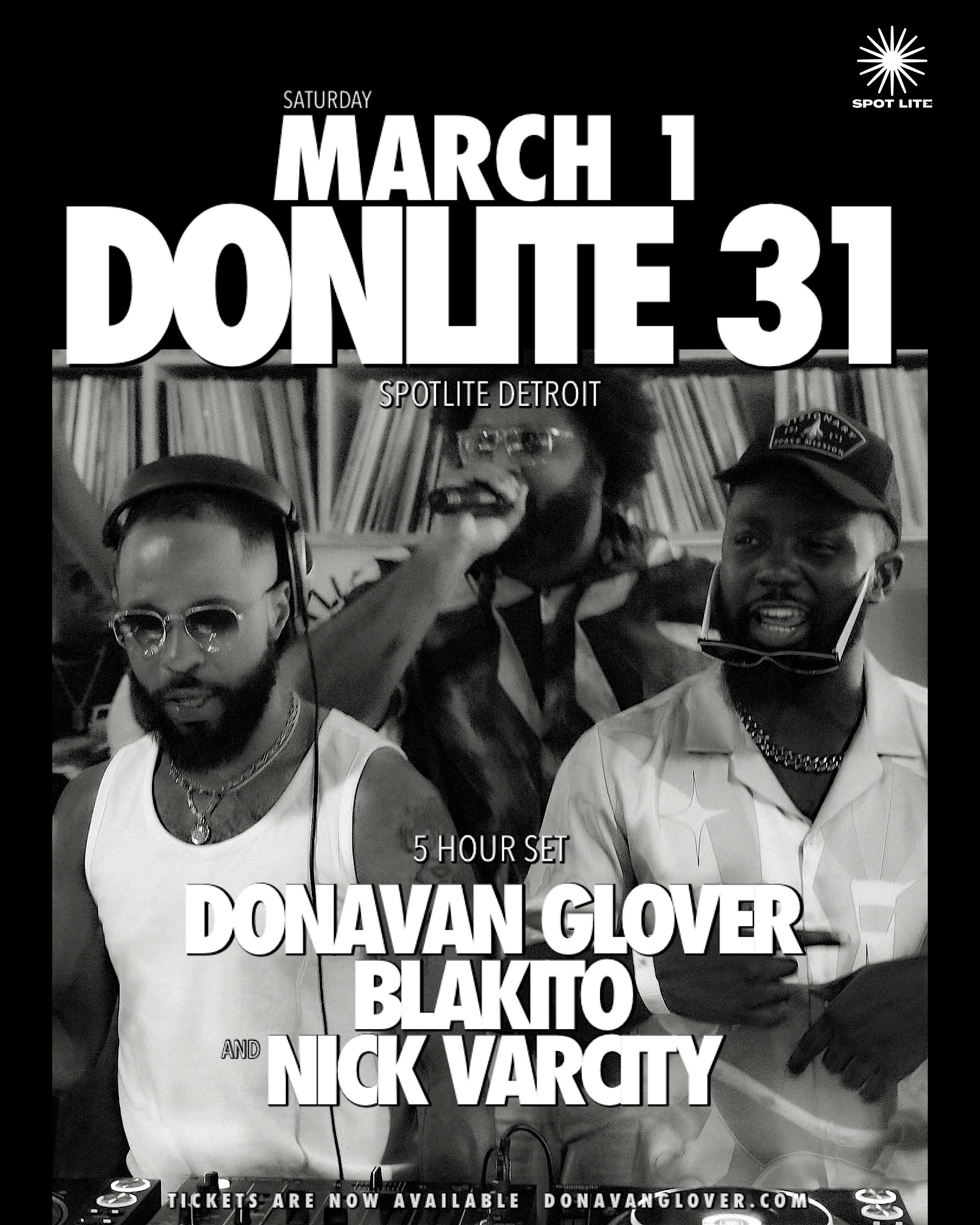 DONAVAN GLOVER presents DONLITE 31 at SPOTLITE DETROIT (AFTER-PARTY) | Spot Lite Detroit