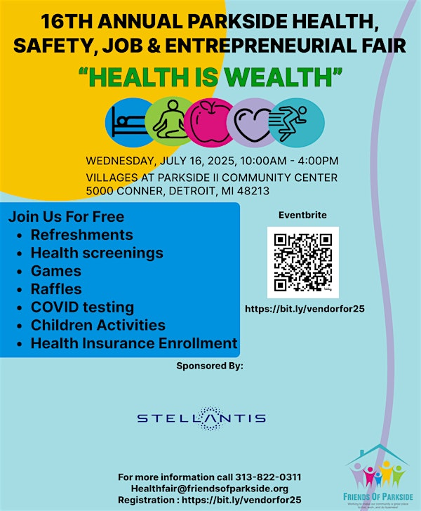 16TH ANNUAL PARKSIDE HEALTH, SAFETY, JOB & ENTREPRENEURIAL FAIR | Villages at Parkside