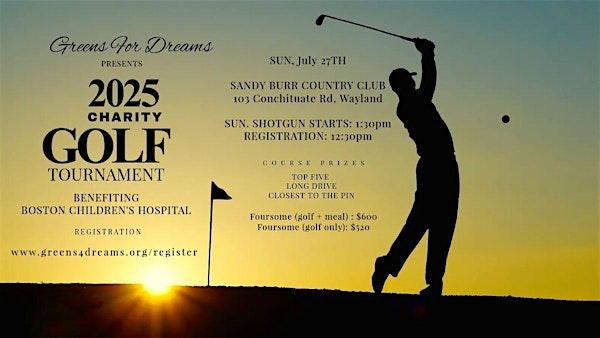 Boston Children's Hospital Charity Golf Tournament | Sandy Burr Country Club
