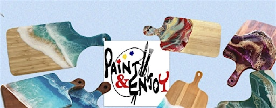 Paint and Enjoy" Resin Seascape Charcuterie Board" Lavender Acres Winery | Lavender Acres Tasting Room