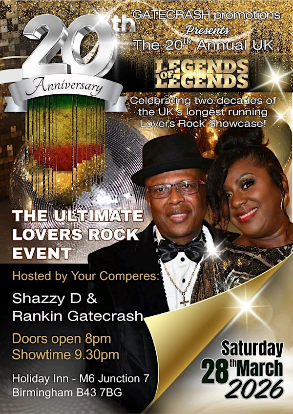 The Annual UK Legends of Legends 20th Anniversary Event - 28/03/2026 | Holiday Inn Birmingham M6, JCT.7, an IHG Hotel