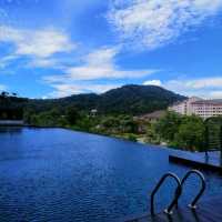 pool with hill view