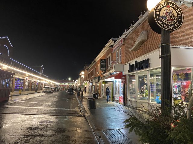 Byward Market at night in Ottawa
