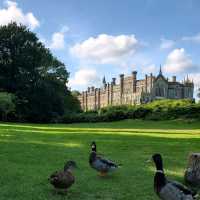 Sheffield Park with beautiful red leaves 