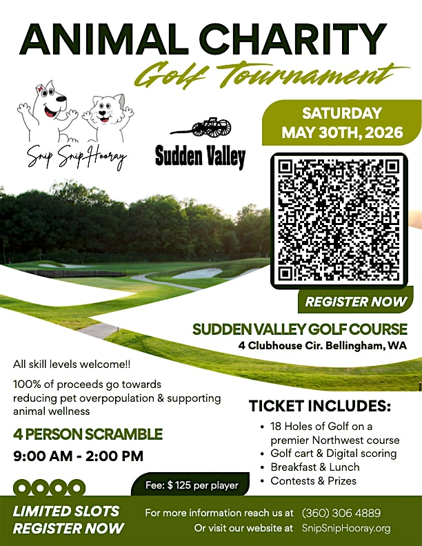 Snip Snip Hooray Animal Charity Golf Tournament | Sudden Valley Golf Course