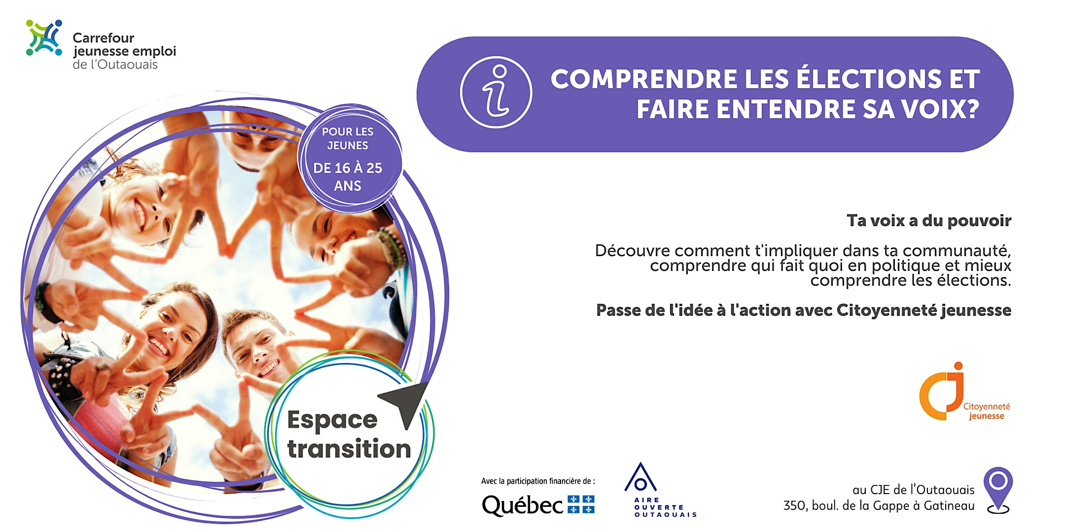 Comprendre les élections et faire entendre sa voix | Carrefour jeunesse emploi de l'Outaouais