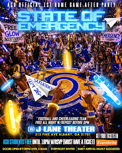 STATE OF EMERGENCY OFFICIAL 1ST HOME GAME AFTER PARTY (OFFICIAL LINK) | The J. Lane Theater