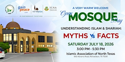 Understanding Islam & Shariah - IANT - Open Mosque Day, July 18th 2026 | Islamic Association of North Texas (IANT Masjid)