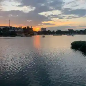 The sunset at the Hanoi West Lake