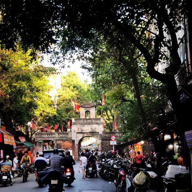historical gate in an scenic street 